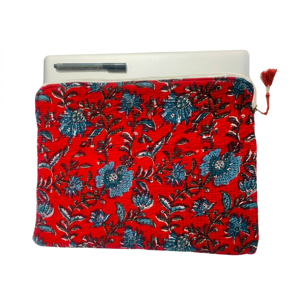 Quilted Cotton Laptop Sleeve